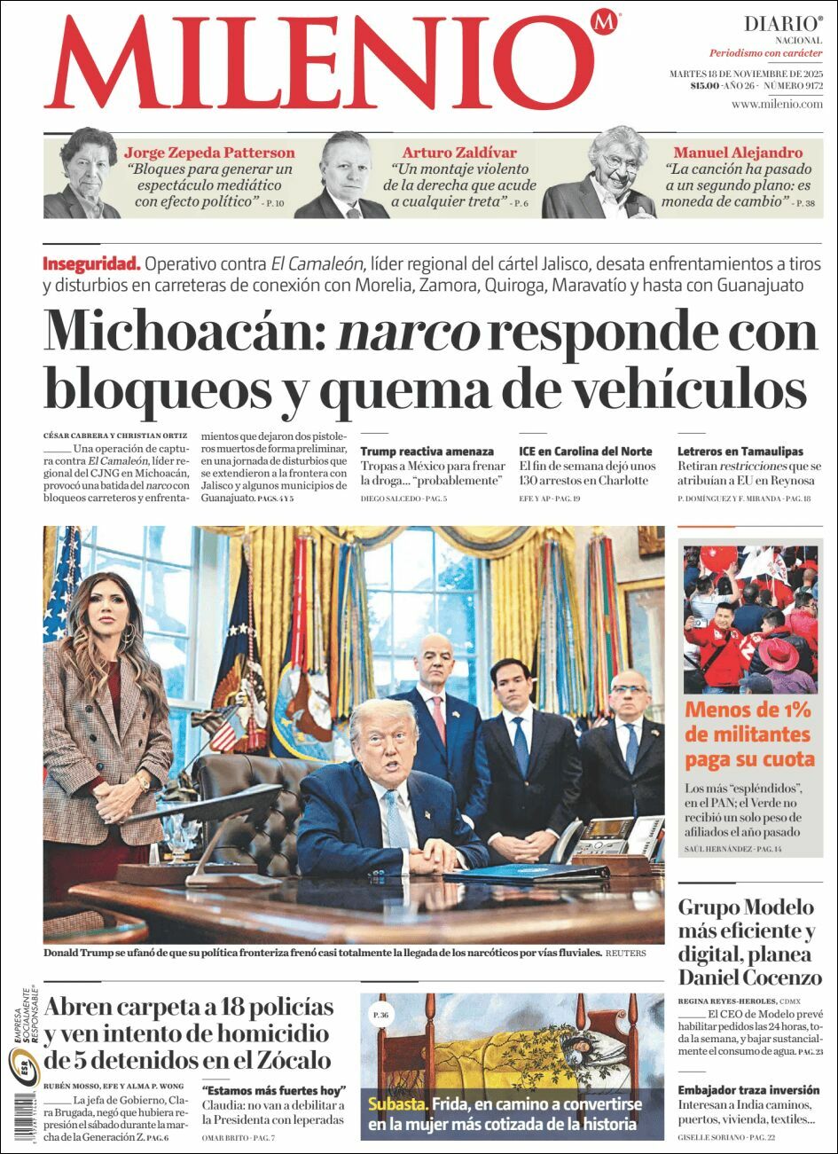 Milenio, edición del martes 18 de noviembre de 2025