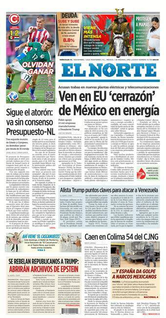 El Norte, edición del miércoles 19 de noviembre de 2025