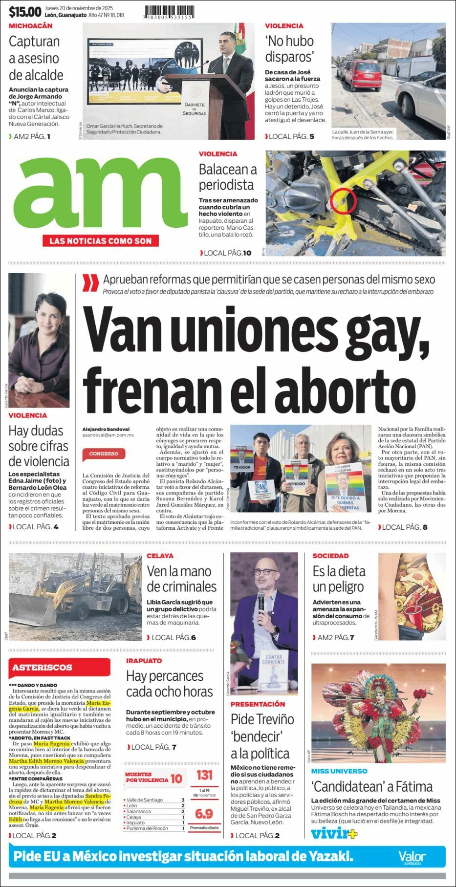 AM de León, edición del jueves 20 de noviembre de 2025
