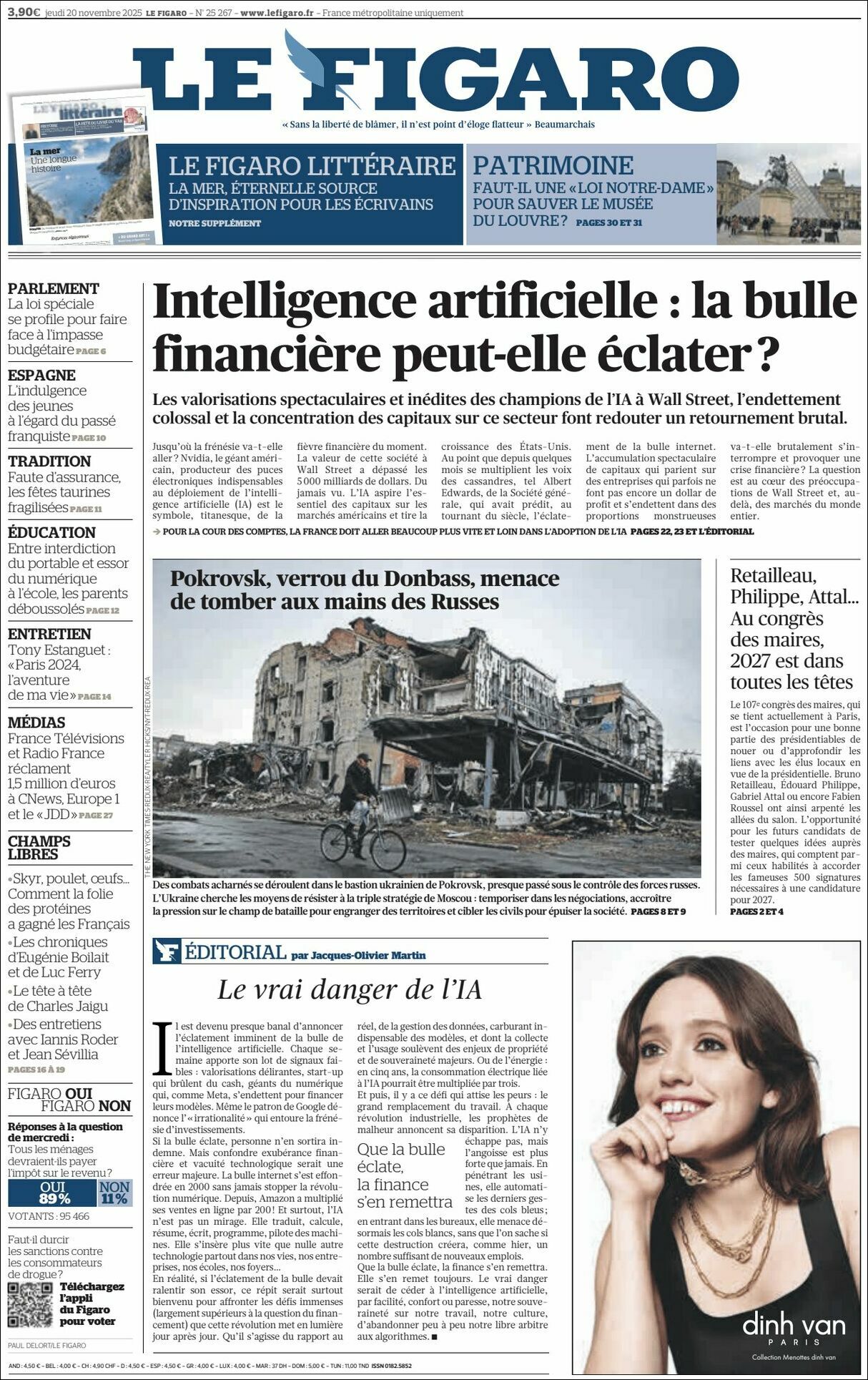 Le Figaro, edición del jueves 20 de noviembre de 2025