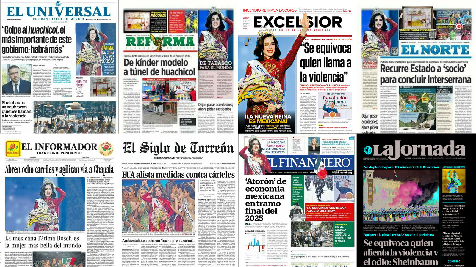 Portadas de periódicos impresos más importantes de México hoy