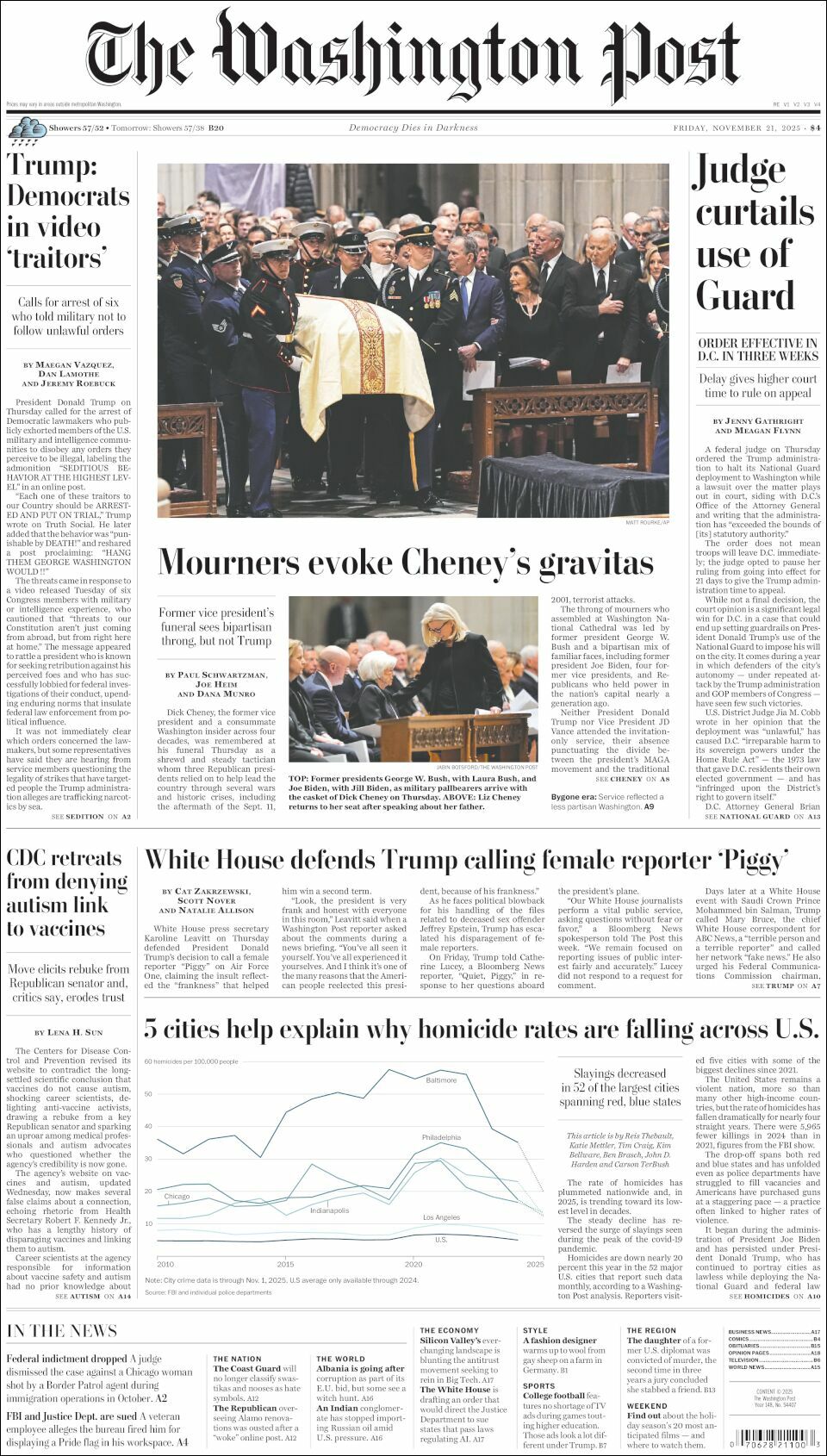 The Washington Post, edición del viernes 21 de noviembre de 2025