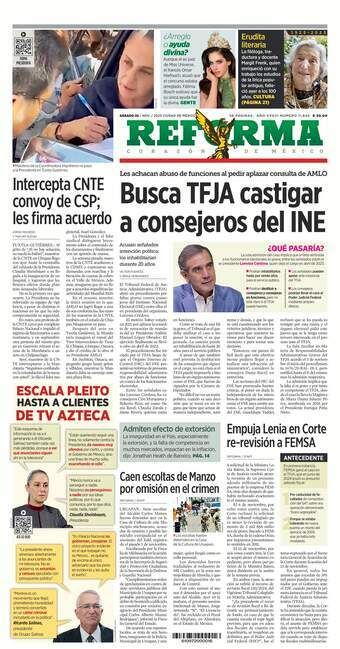 Reforma, edición del sábado 22 de noviembre de 2025