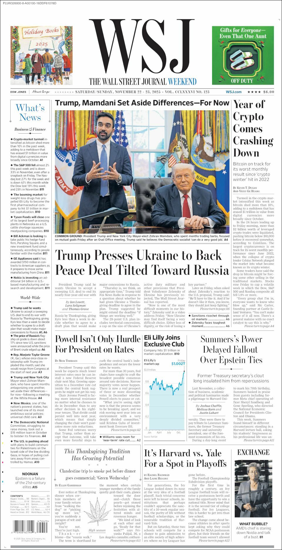 The Wall Street Journal, edición del sábado 22 de noviembre de 2025
