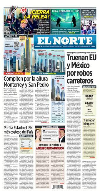 El Norte, edición del domingo 23 de noviembre de 2025