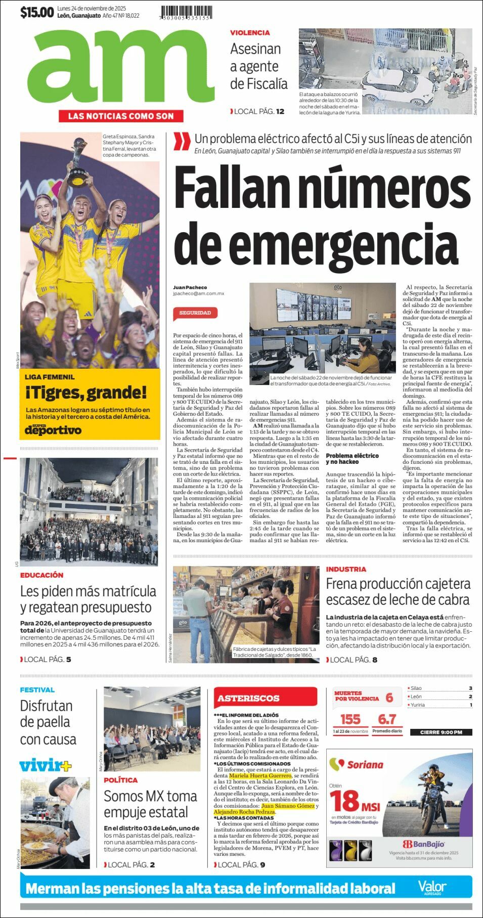 AM de León, edición del lunes 24 de noviembre de 2025