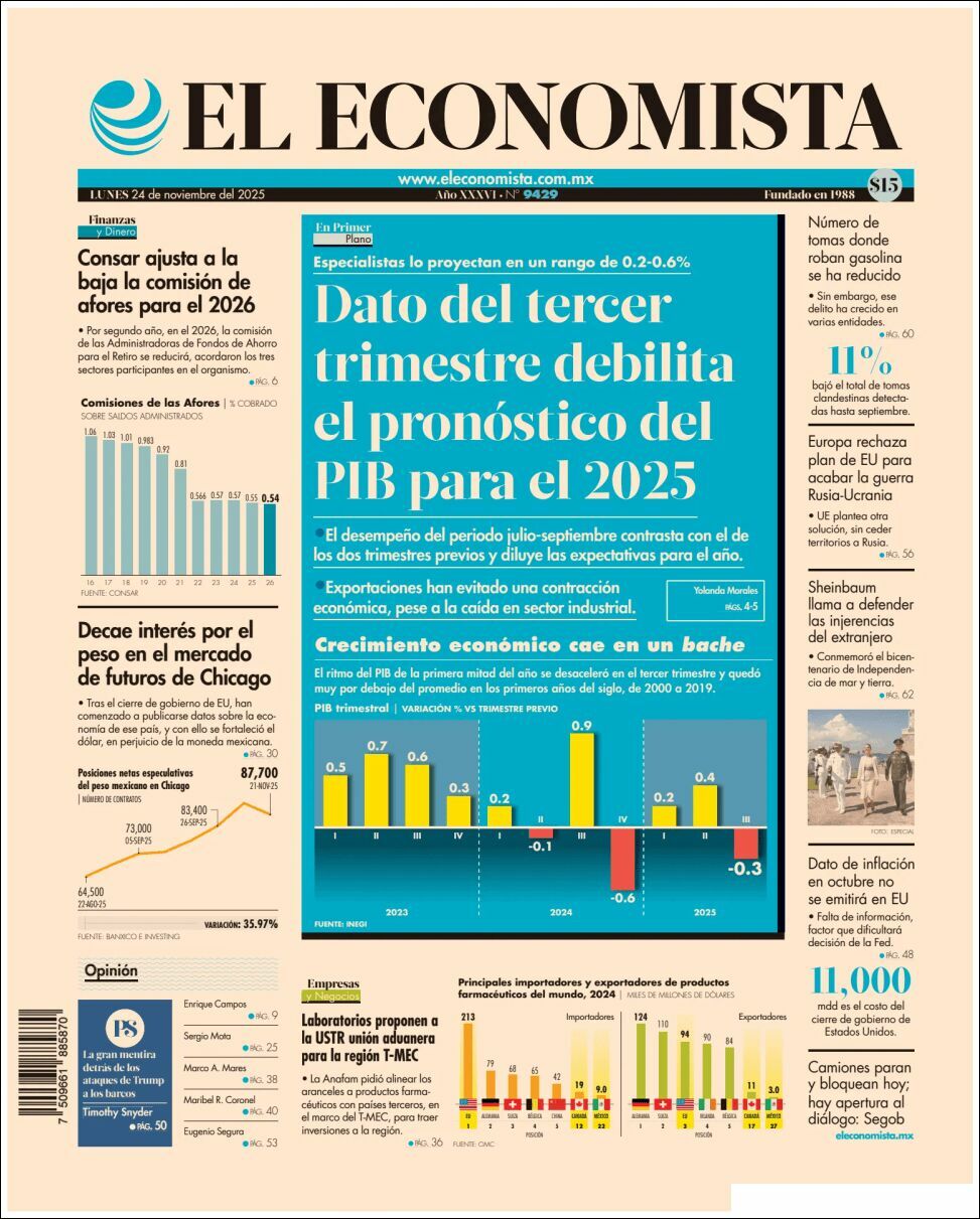 El Economista, edición del lunes 24 de noviembre de 2025