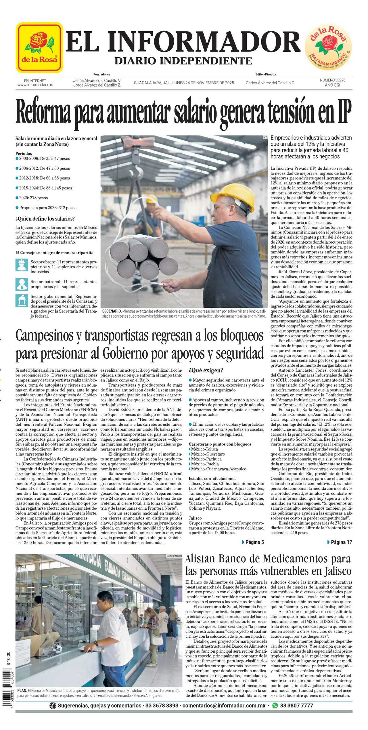 El Informador, edición del lunes 24 de noviembre de 2025