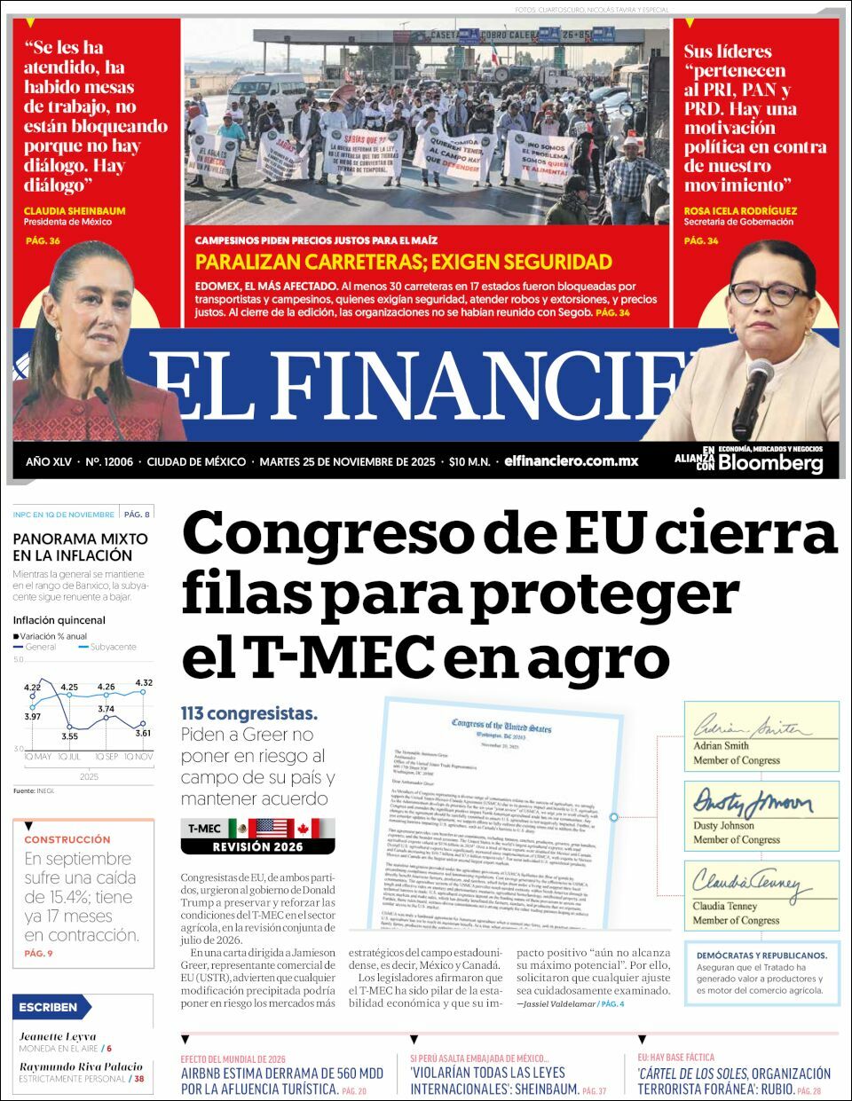 El Financiero, edición del martes 25 de noviembre de 2025
