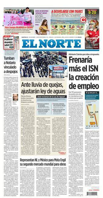 El Norte, edición del martes 25 de noviembre de 2025