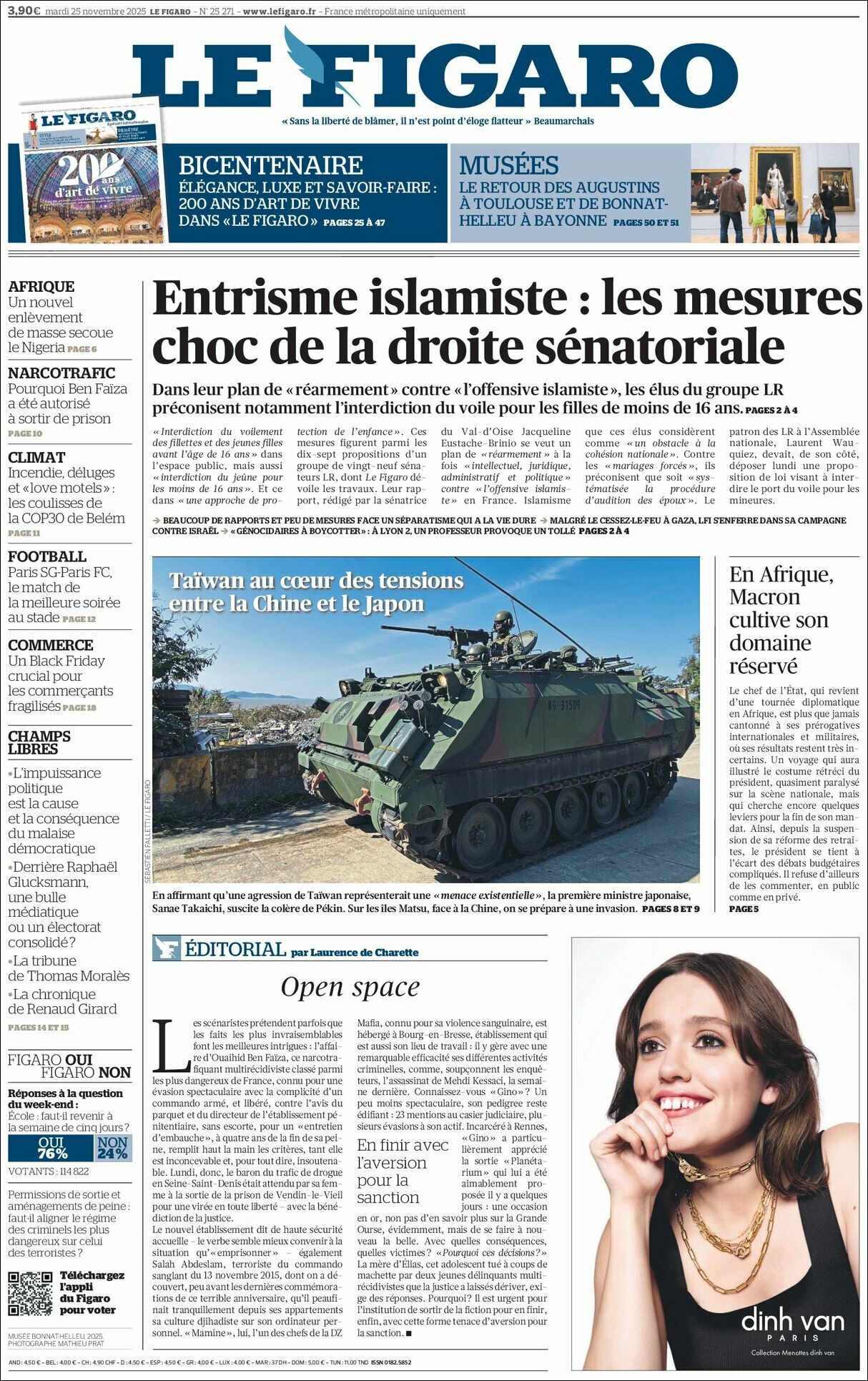 Le Figaro, edición del martes 25 de noviembre de 2025