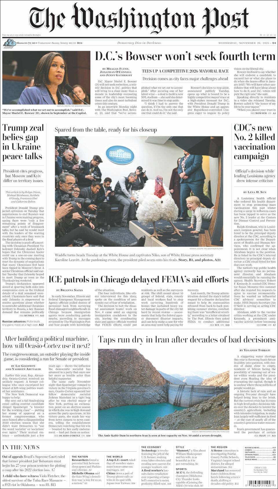 The Washington Post, edición del miércoles 26 de noviembre de 2025